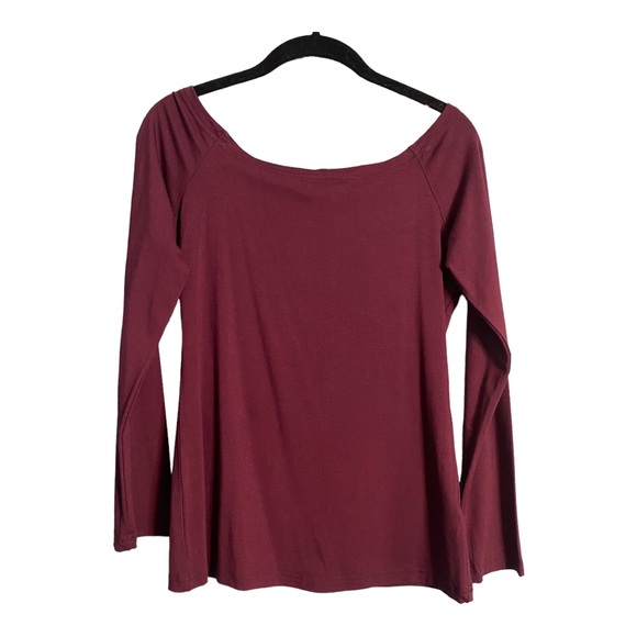 She & Sky Off-The-Shoulder Knit Top - Size M, Plum - Picture 4 of 6